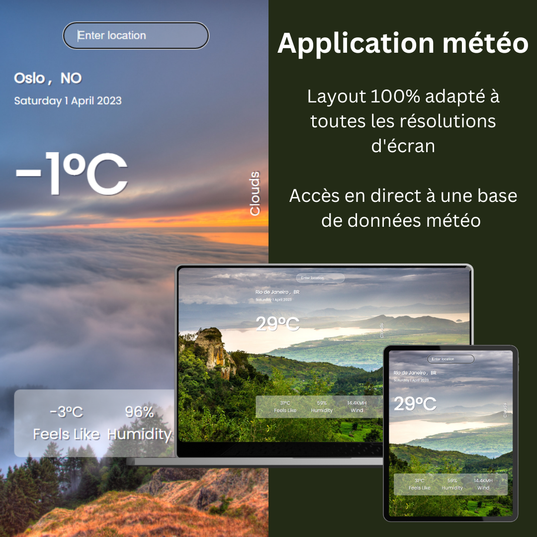 image d'un site internet de météo