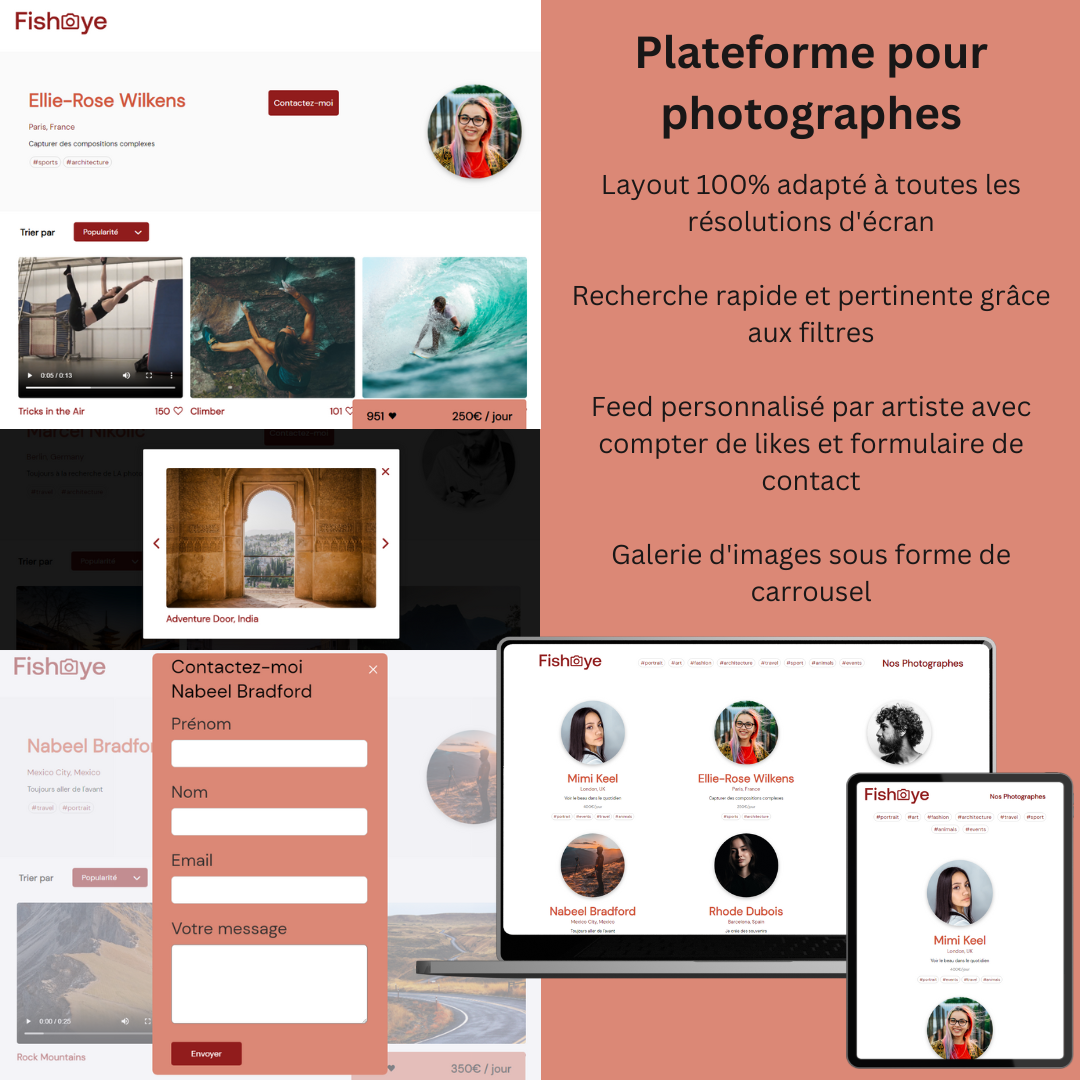 image d'un site internet de photographes